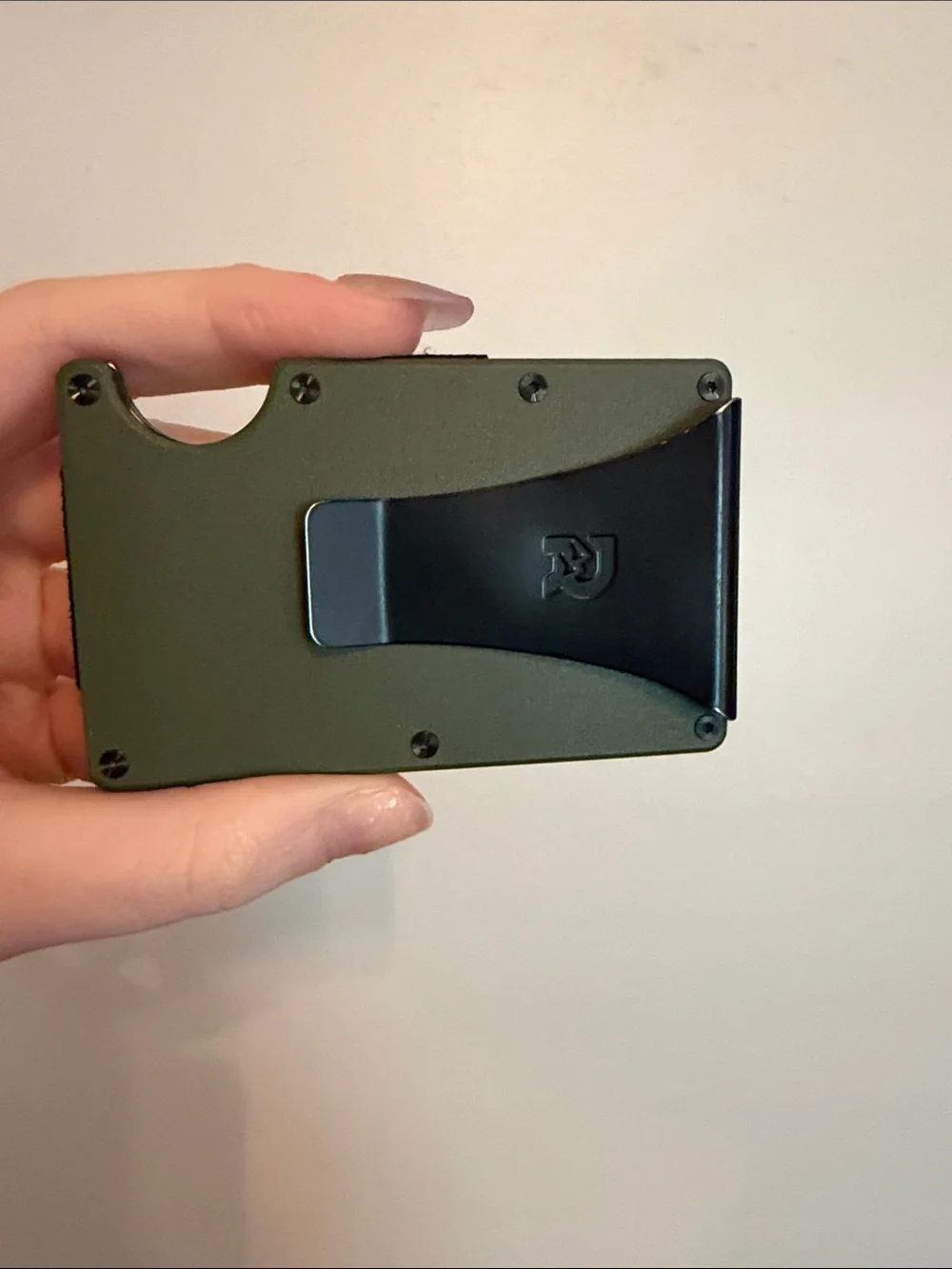 The Ridge Wallet Aluminum Matte Olive with Money Clip
